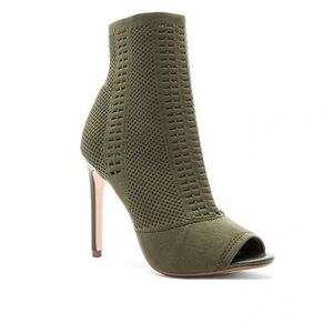 Anne Michelle Olive High Heel Booties
